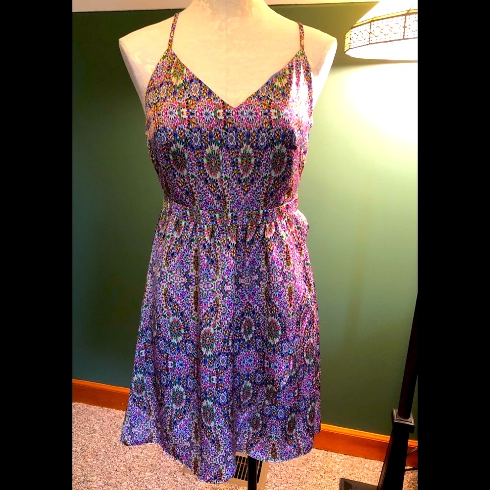 The Limited Petite vibrant color lined satin dress